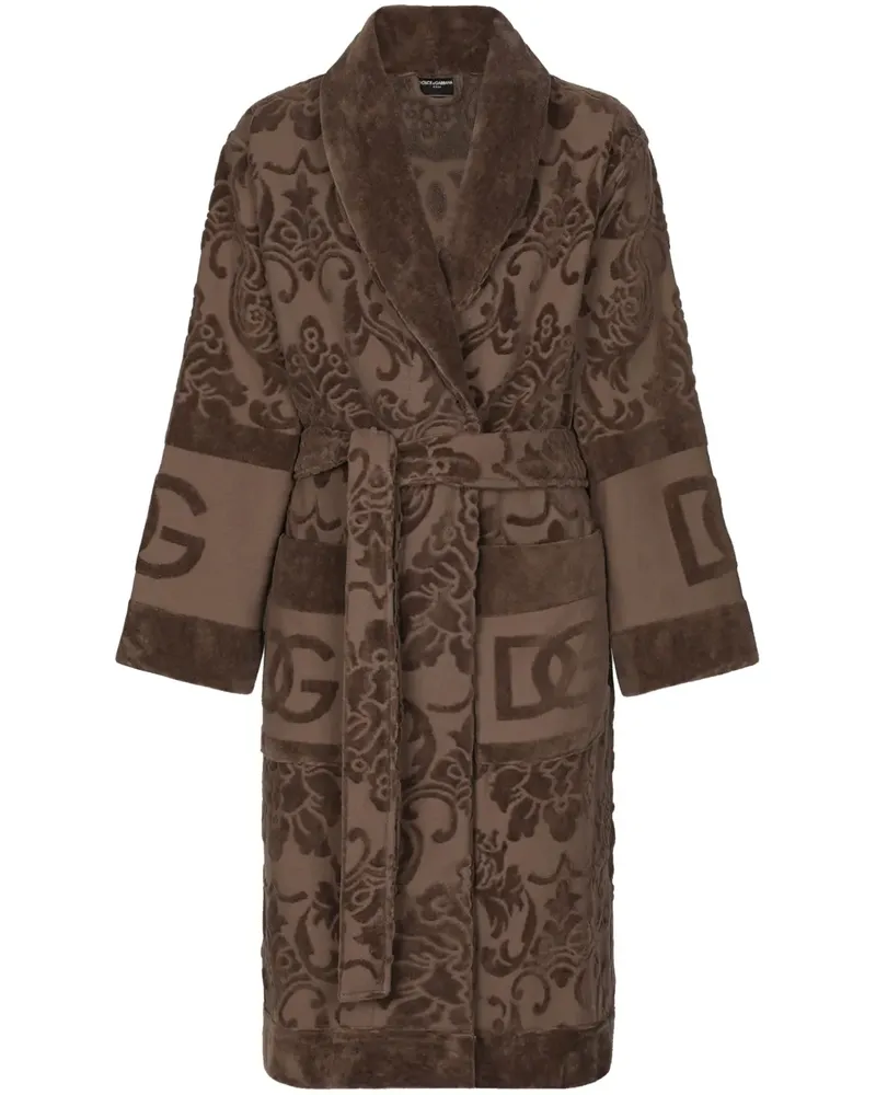 Dolce & Gabbana Bademantel mit Logo - Braun Braun