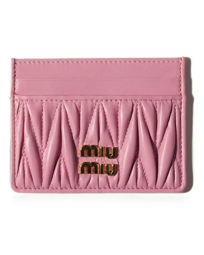 Miu Miu Kartenetui aus Matelasse-Leder - Rosa Rosa