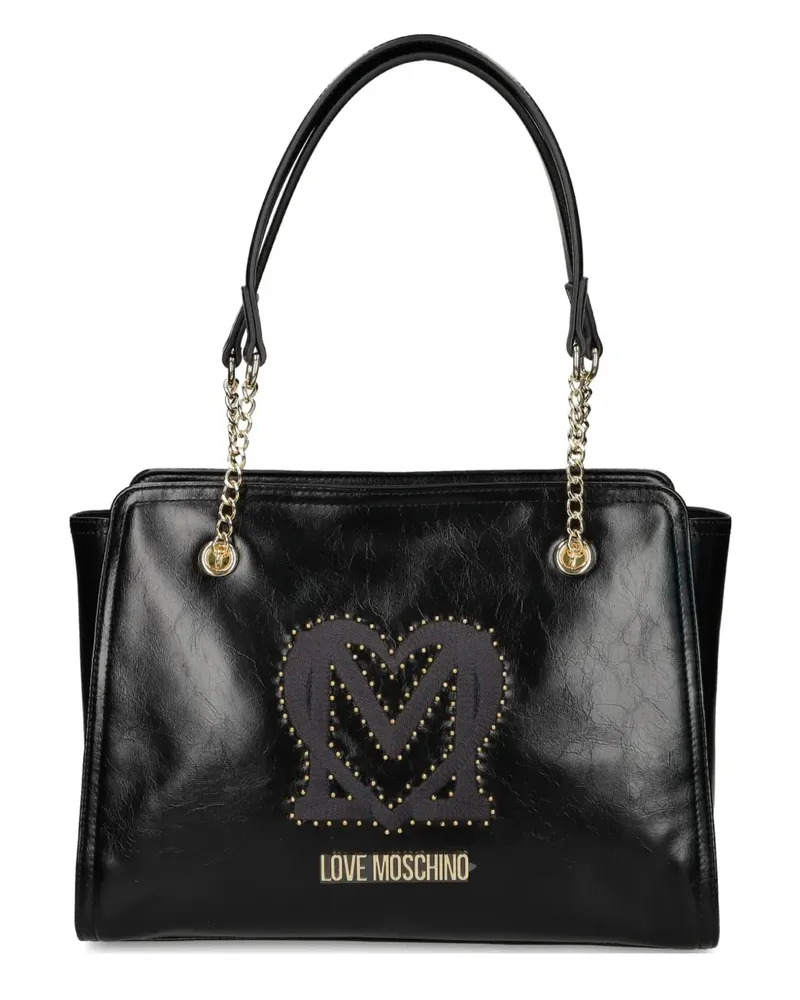 Moschino Schultertasche mit Nieten - Schwarz Schwarz