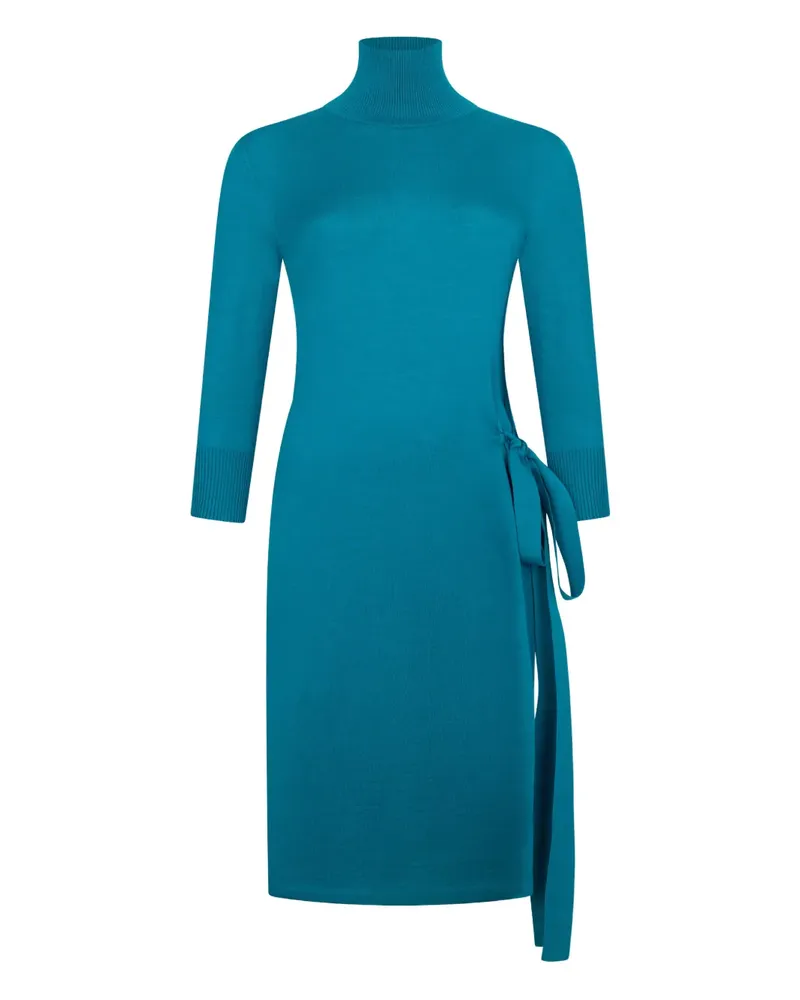 Malo turtleneck tie dress - Blau Blau