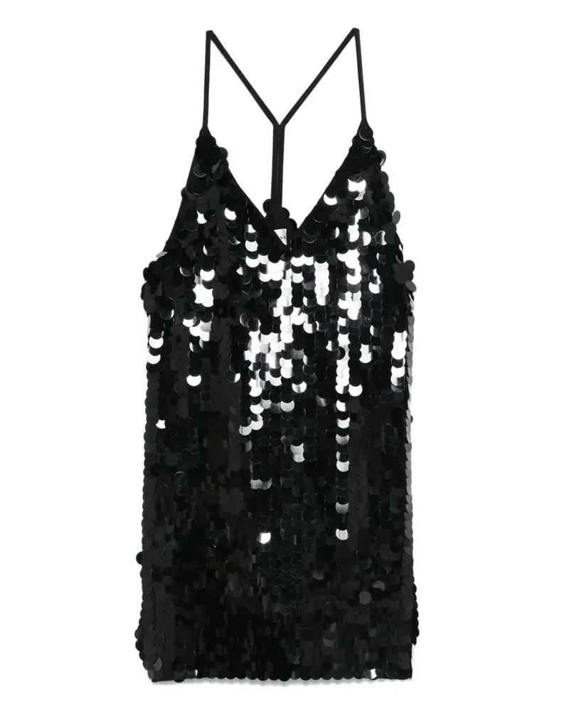 P.A.R.O.S.H. P.A.R.O H. Paillettenkleid mit Spaghettiträgern - Schwarz Schwarz