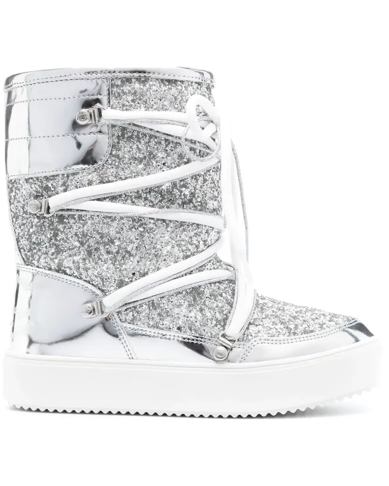 Chiara Ferragni Icon Glitter Schneestiefel - Silber Silber
