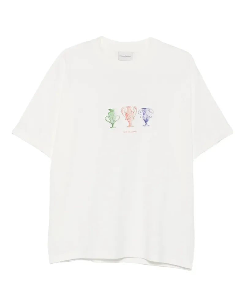 Drôle de Monsieur Signature graphic-print T-shirt - Nude Nude