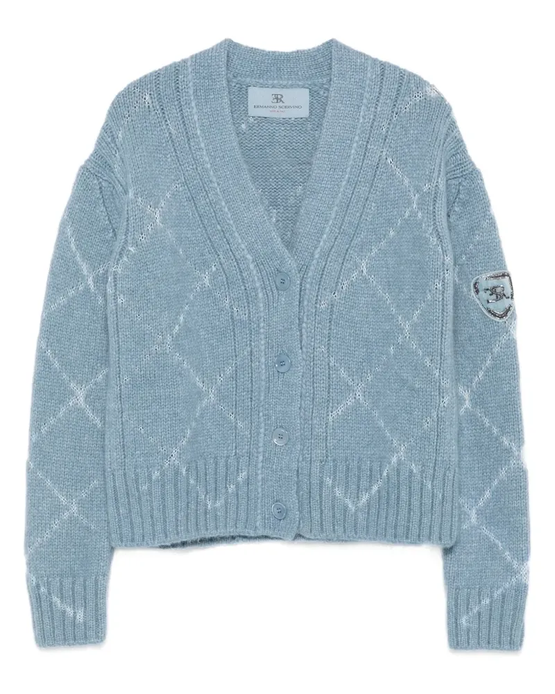 Ermanno Scervino Cardigan mit Rautenmuster - Blau Blau