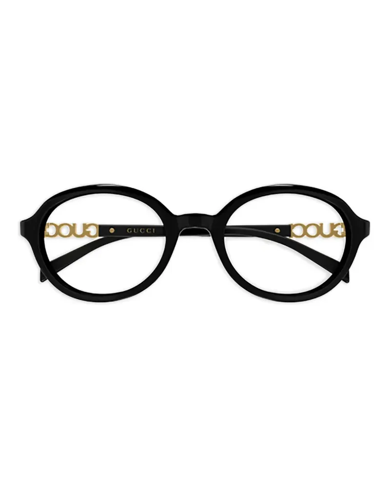Gucci Sonnenbrille mit rundem Gestell - Schwarz Schwarz
