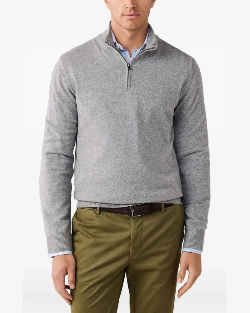 Hackett Pullover mit Ellenbogen-Patch - Grau Grau