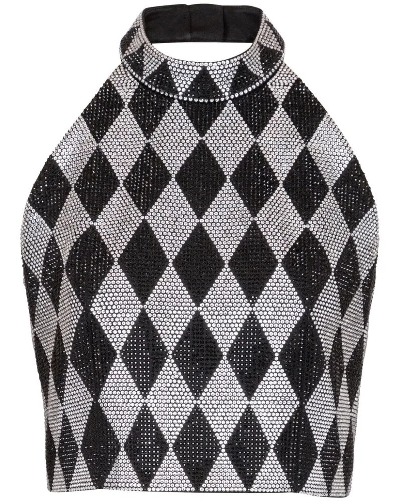 Balmain Cropped-Top mit Print - Schwarz Schwarz