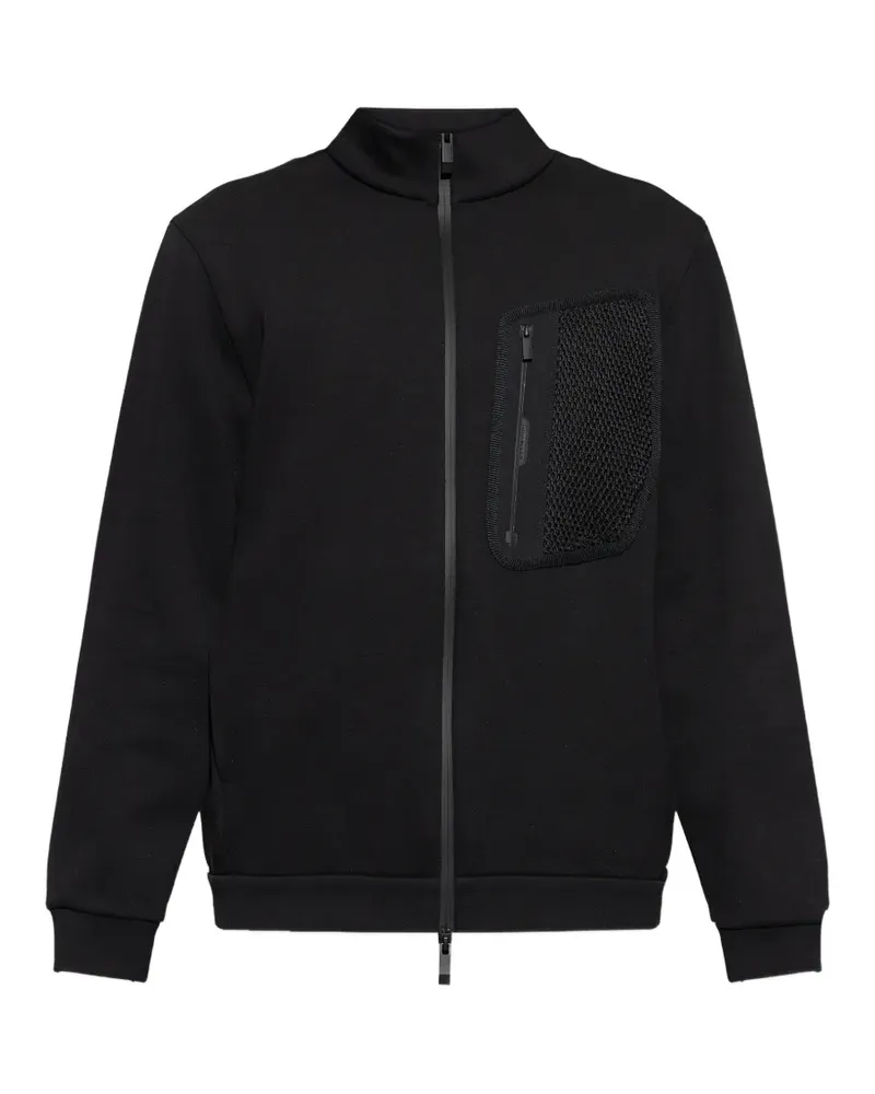 Moncler Sweatshirtjacke mit Mesh-Tasche - Schwarz Schwarz