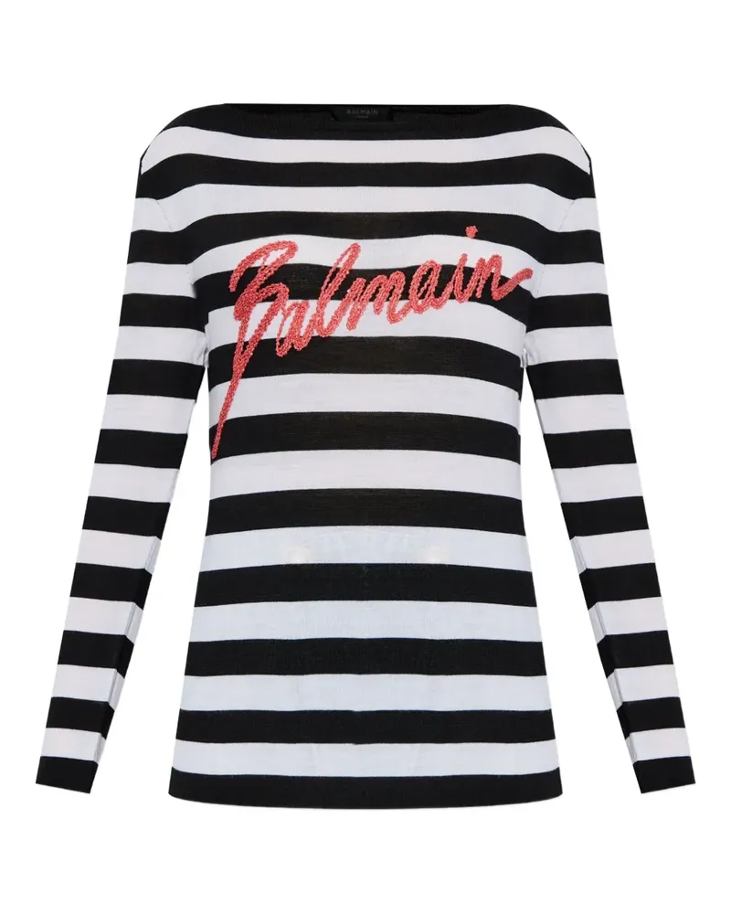 Balmain Pullover mit Logo-Print - Schwarz Schwarz