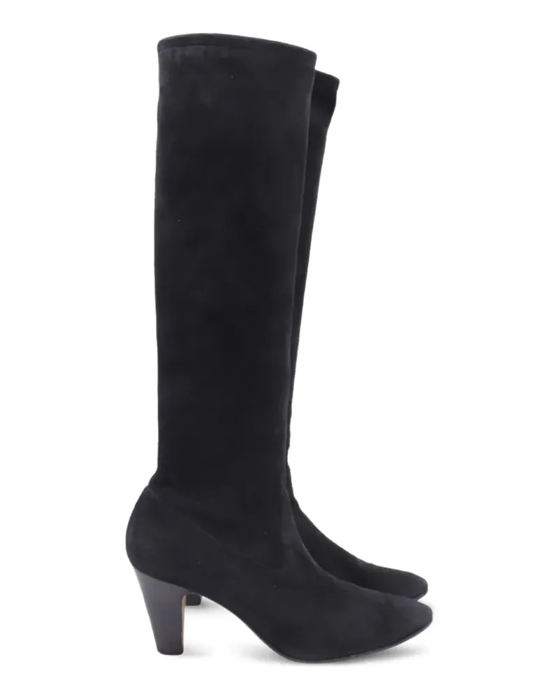 Manolo Blahnik Kniehohe Stiefel mit spitzer Kappe - Schwarz Schwarz