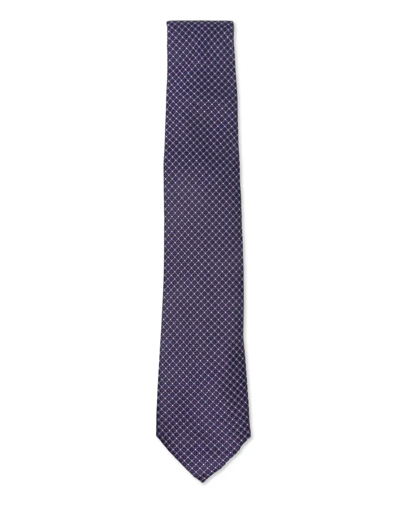 Canali Gemusterte Krawatte - Blau Blau