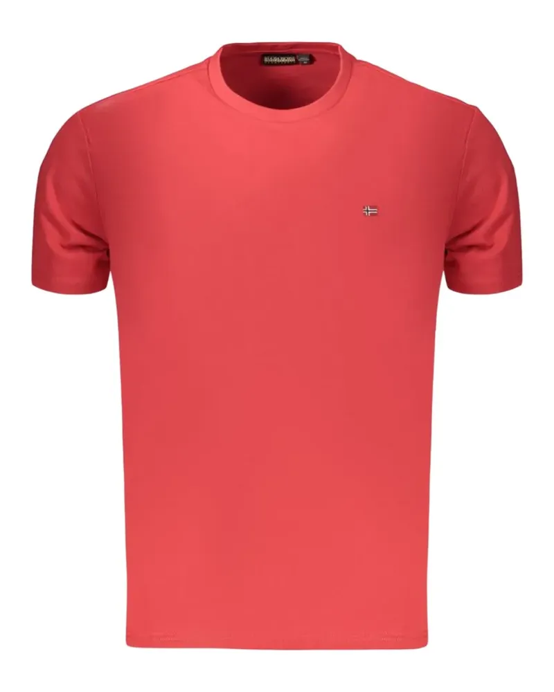 Napapijri T-Shirt mit Logo-Stickerei - Rot Rot