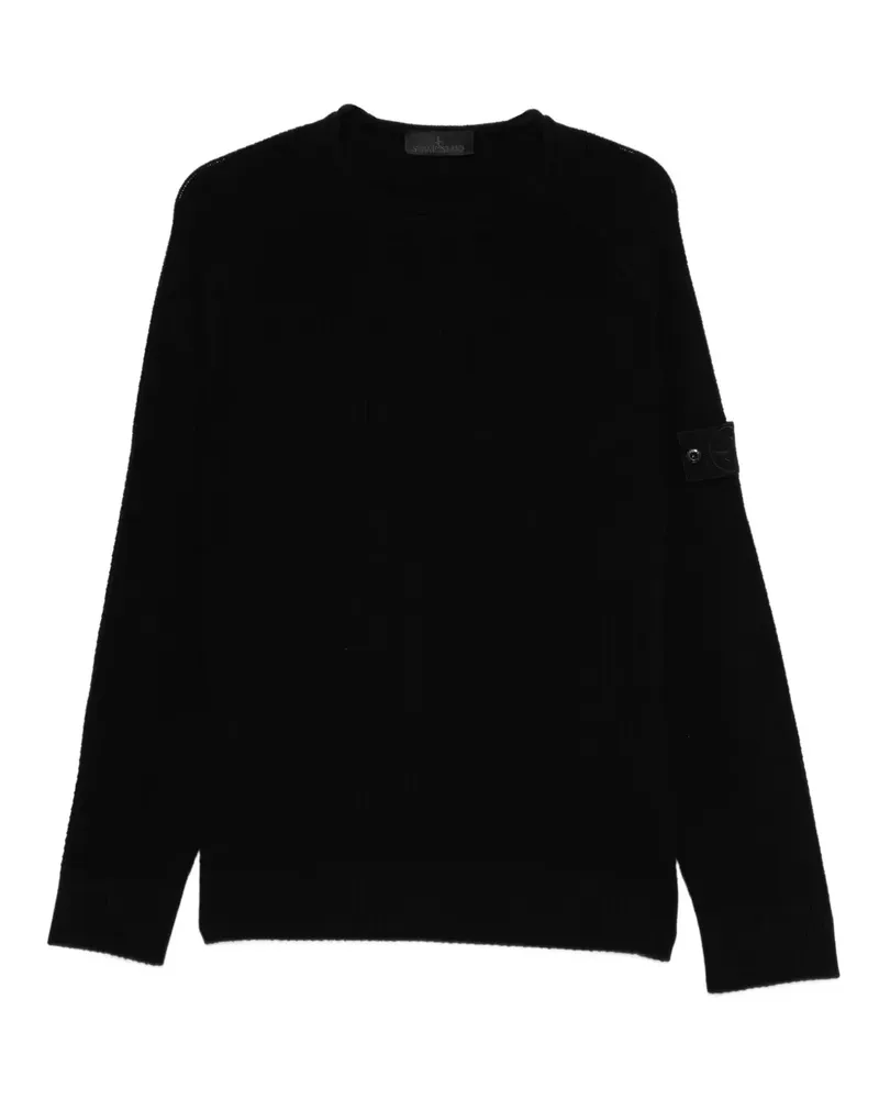 Stone Island Geripptes Sweatshirt mit rundem Ausschnitt - Schwarz Schwarz