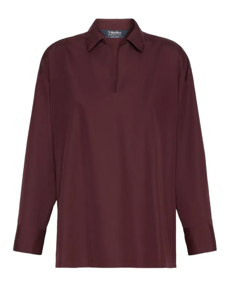Max Mara Bluse aus Popeline - Rot Rot