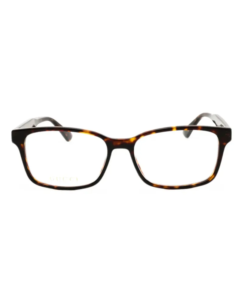 Gucci Eckige Brille in Schildpattoptik - Braun Braun