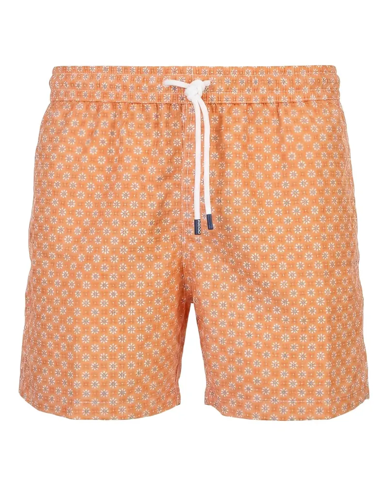 Fedeli floral-print swim shorts - Orange Orange