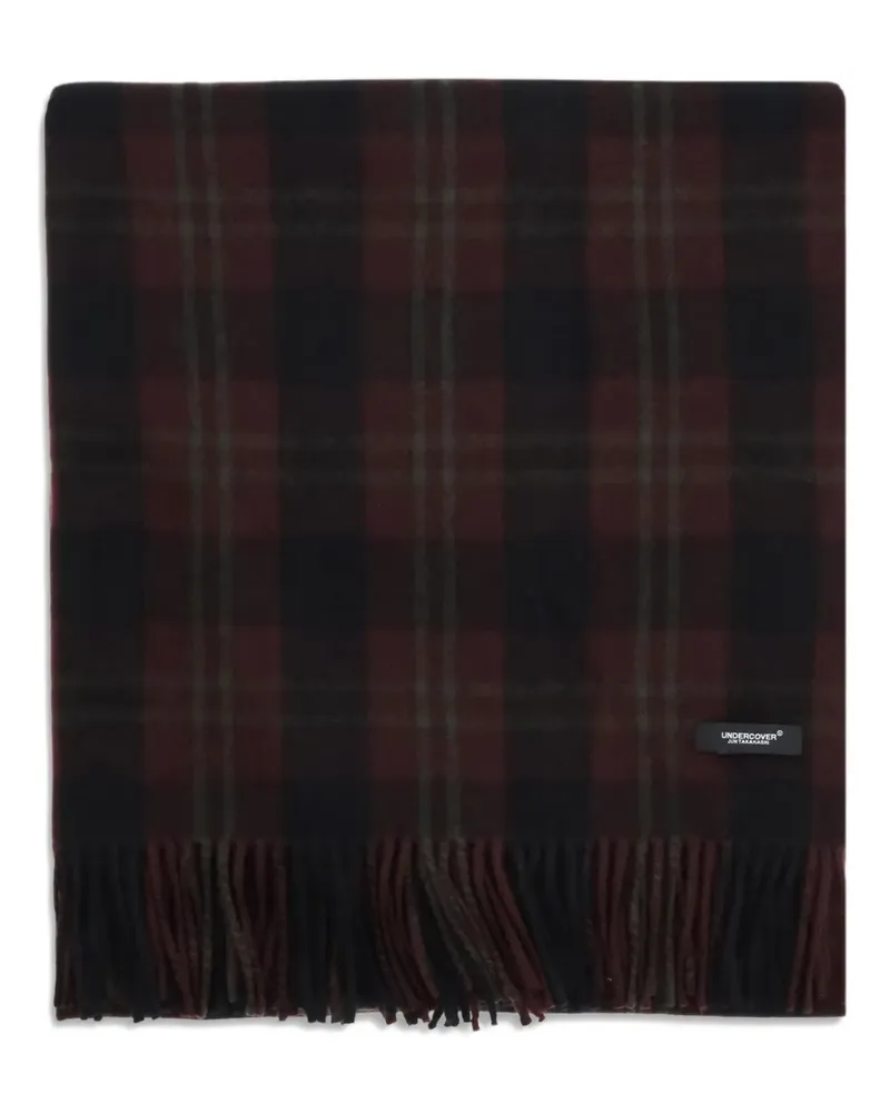 Undercover fringed checked scarve - Schwarz Schwarz