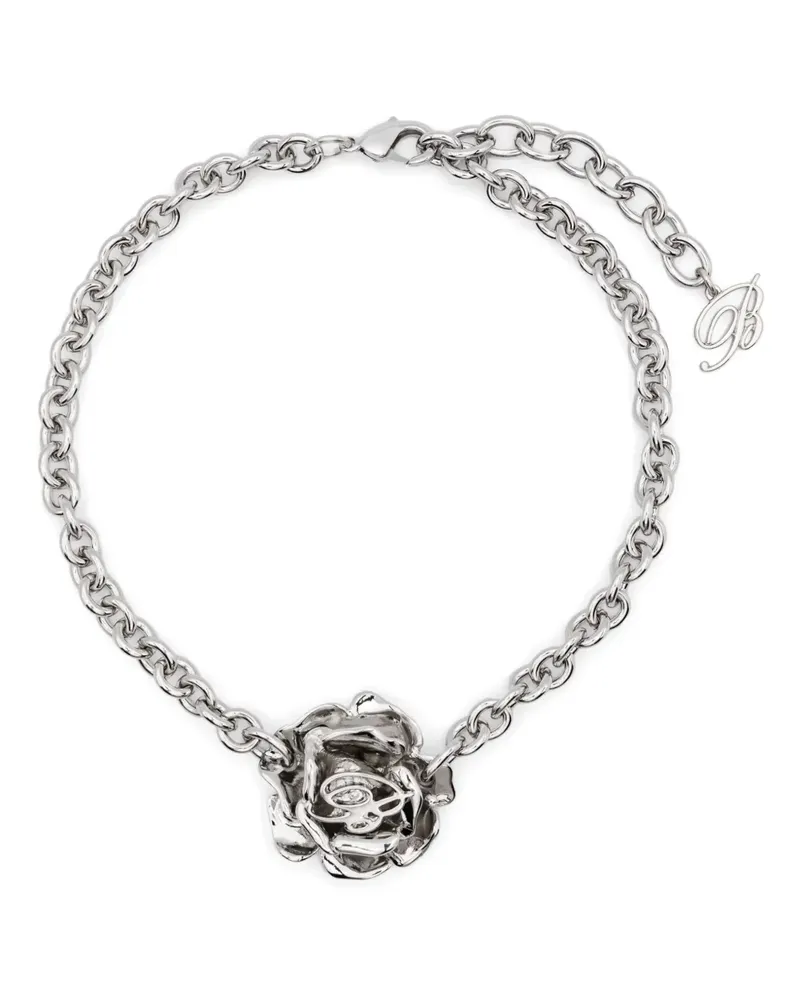 Blumarine Choker mit Rosenmotiv - Silber Silber