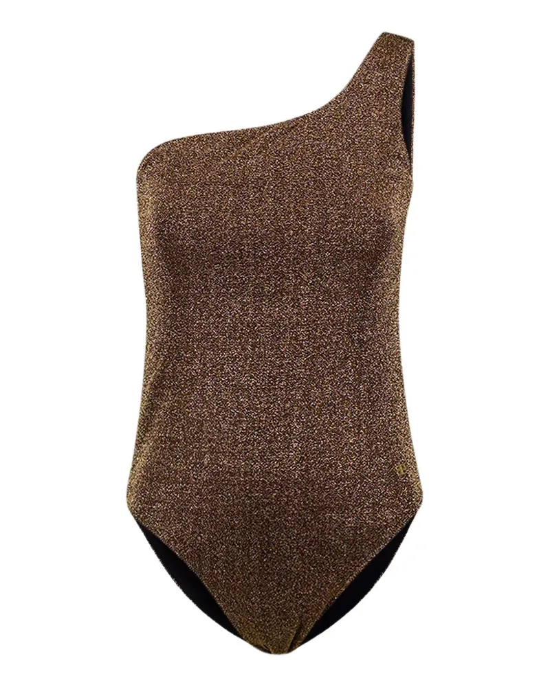 Balenciaga Asymmetrischer Badeanzug mit Glitter-Detail - Gold Gold
