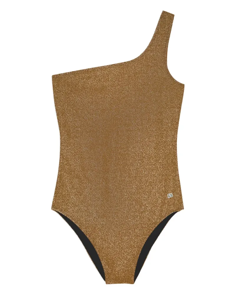Balenciaga Asymmetrischer Badeanzug mit Glitter-Detail - Gold Gold