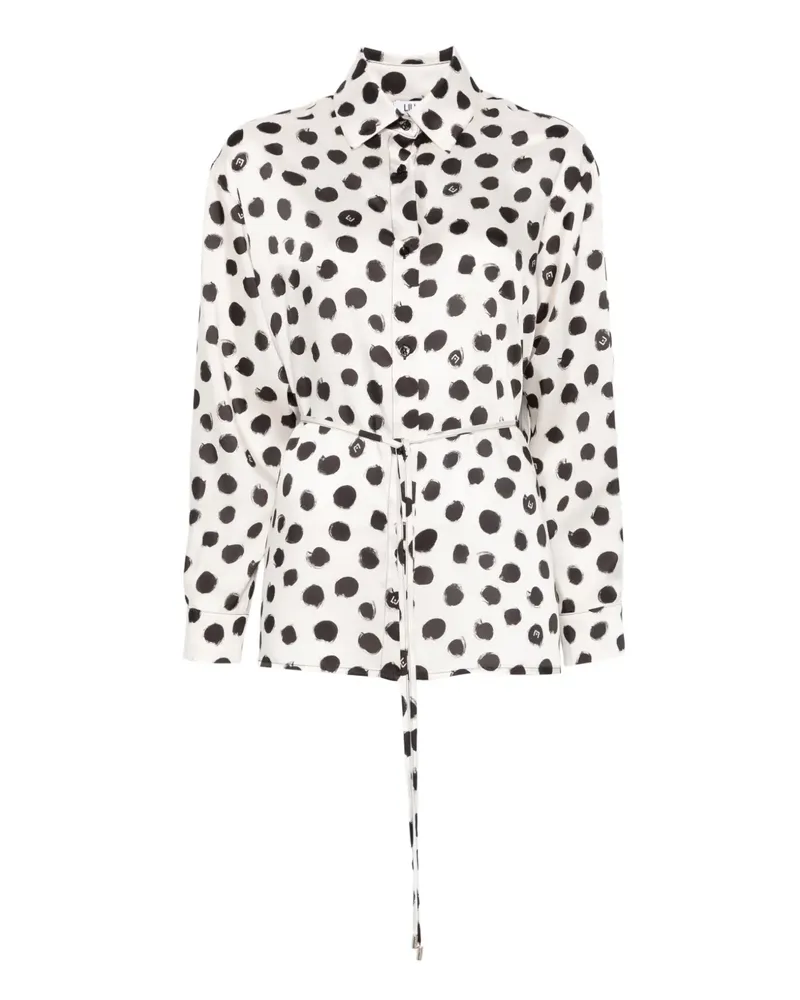Liu Jo Gürtel-Hemd mit Polka Dots - Weiß Weiß
