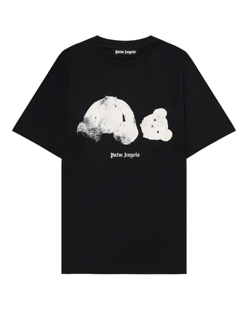 Palm Angels Spray Broken Bear T-Shirt - Schwarz Schwarz