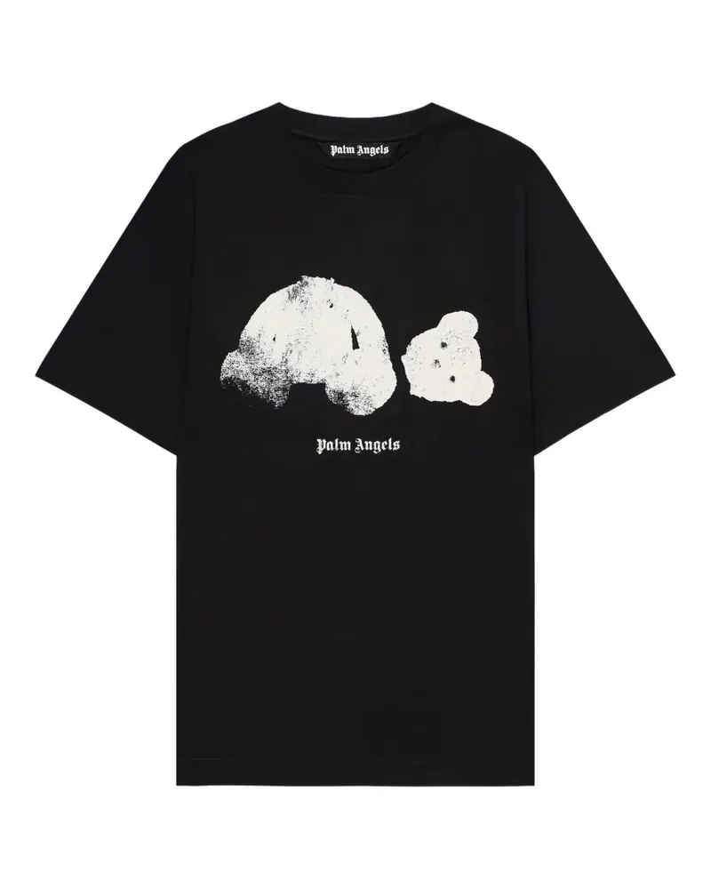 Palm Angels Spray Broken Bear T-Shirt - Schwarz Schwarz