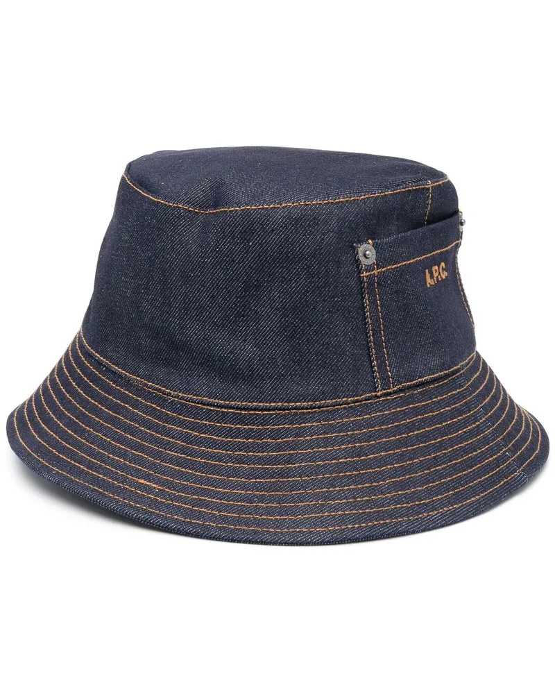 A.P.C. Fischerhut mit Kontrastnähten - Blau Blau