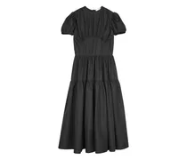 Cilia Midikleid mit Raffungen - Schwarz