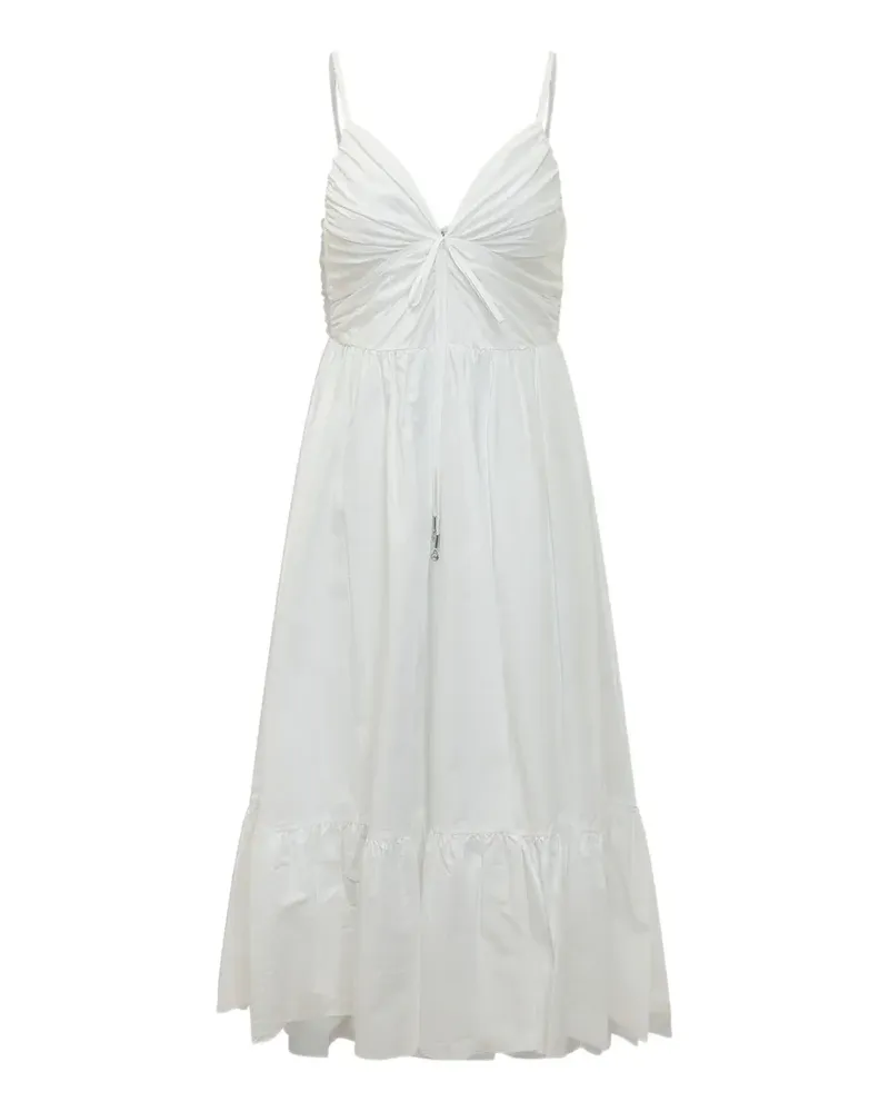 Michael Kors gathered poplin midi dress - Weiß Weiß