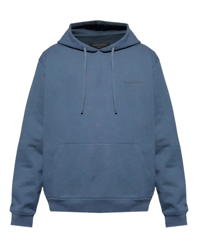 AllSaints Hoodie mit Logo-Print - Blau Blau