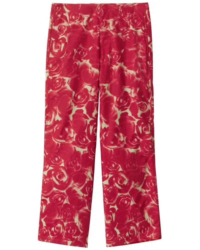 Burberry Hose mit Rosen-Print - Rot Rot