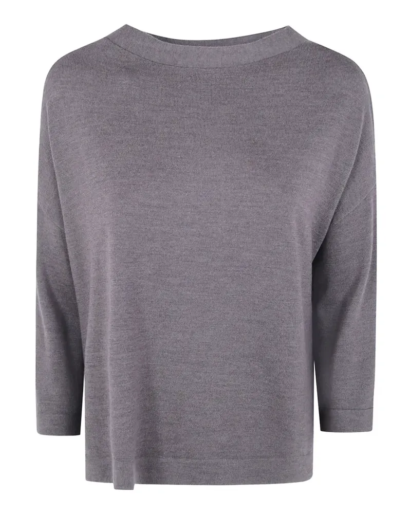 MA'RY'YA Pullover mit U-Boot-Ausschnitt - Braun Braun