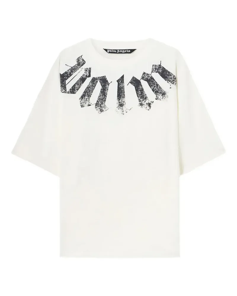 Palm Angels Big Neck T-Shirt mit Logo-Print - Weiß Weiß