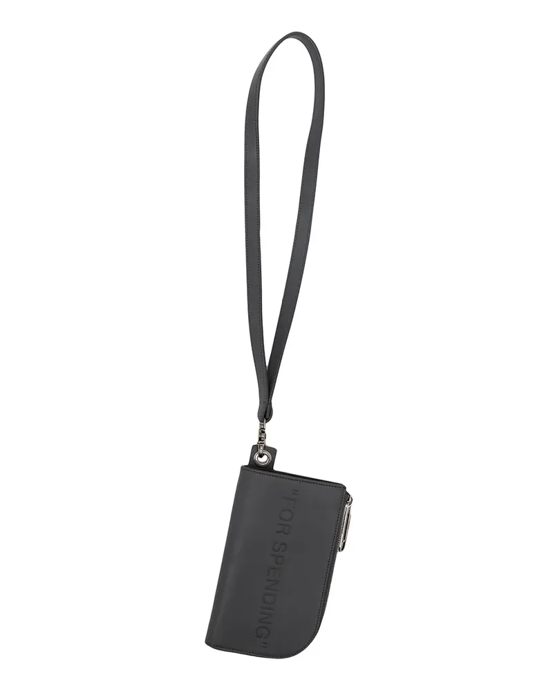 OFF-WHITE Portemonnaie mit Trageriemen - Grau Grau