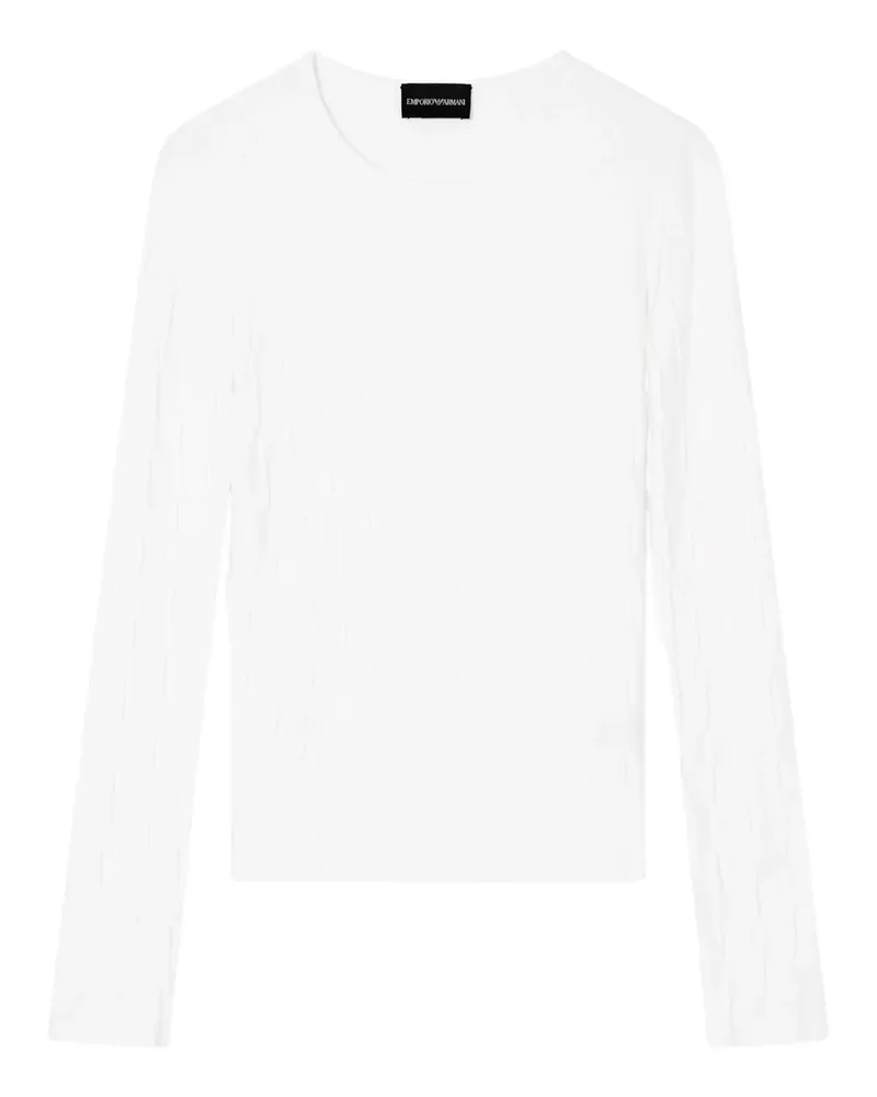 Emporio Armani Klassisches Langarmshirt - Weiß Weiß