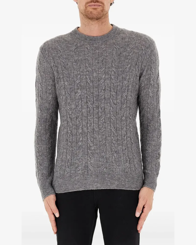 Ballantyne Gerippter Strickpullover - Grau Grau