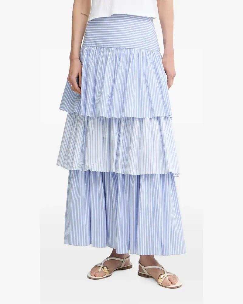Luisa Spagnoli Traguardo striped tiered maxi skirt - Blau Blau