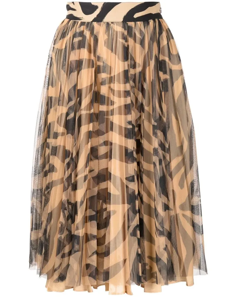 OFF-WHITE Ausgestellter Rock mit Zebra-Print - Braun Braun