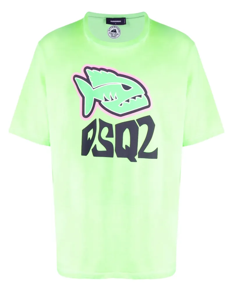 Dsquared2 T-Shirt mit Logo-Print - Grün Grün