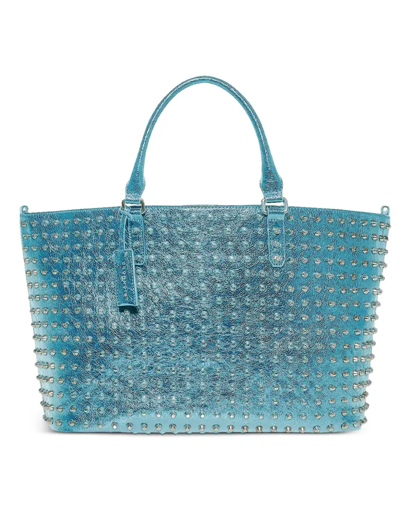 John Richmond studded metallic tote bag - Blau Blau