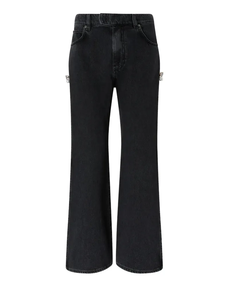 Pinko Verzierte Jeans mit Seitenschlitz - Schwarz Schwarz