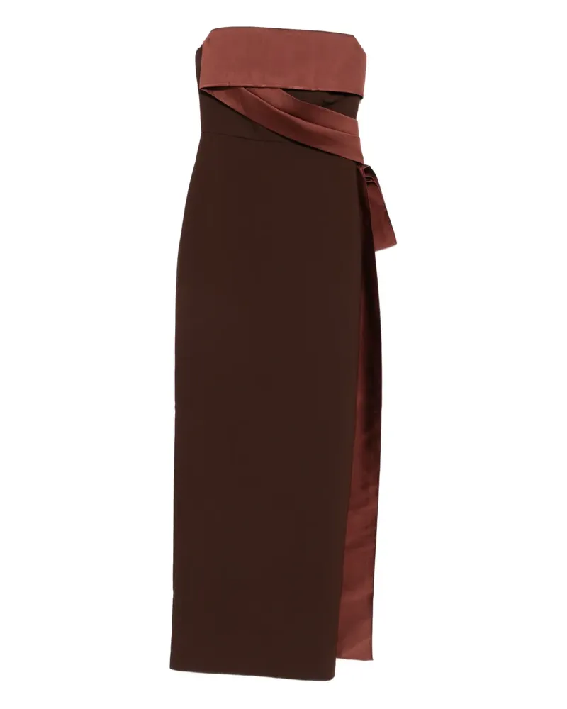 Roland Mouret strapless tie detail maxi dress - Braun Braun