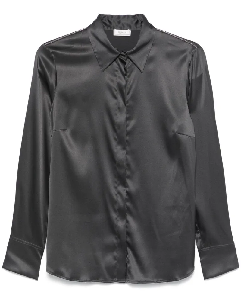 Peserico Hemd aus Satin - Grau Grau