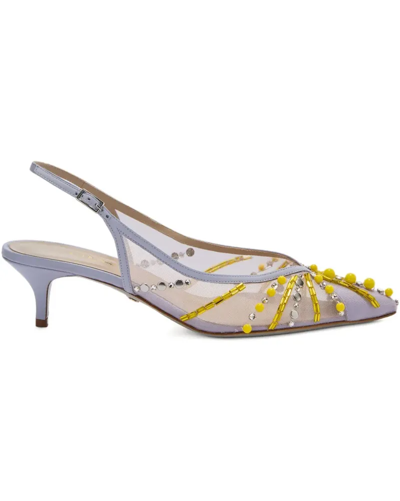 Genny Slingback-Pumps mit Perlen 45mm - Violett Violett