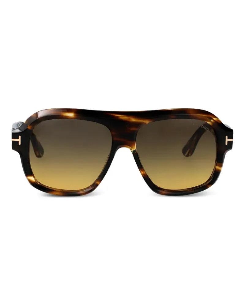 Tom Ford Sonnenbrille mit rundem Gestell - Braun Braun