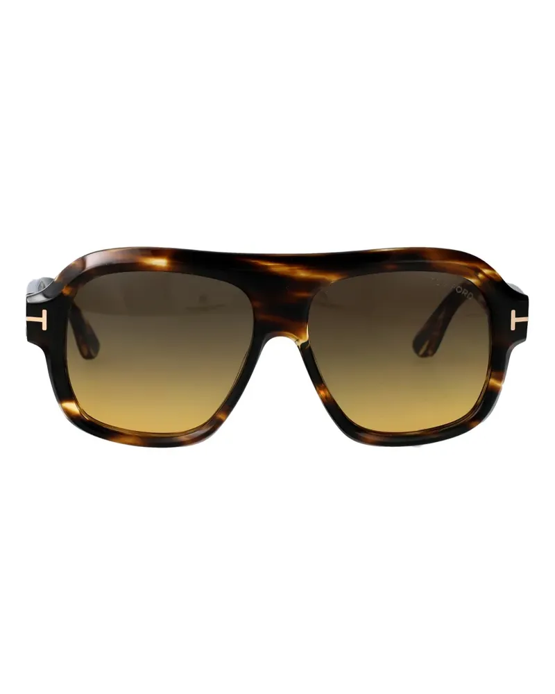 Tom Ford Sonnenbrille mit rundem Gestell - Braun Braun