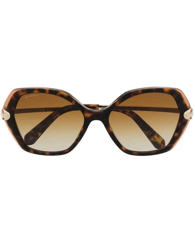 Bulgari Cat-Eye-Sonnenbrille in Schildpattoptik Braun