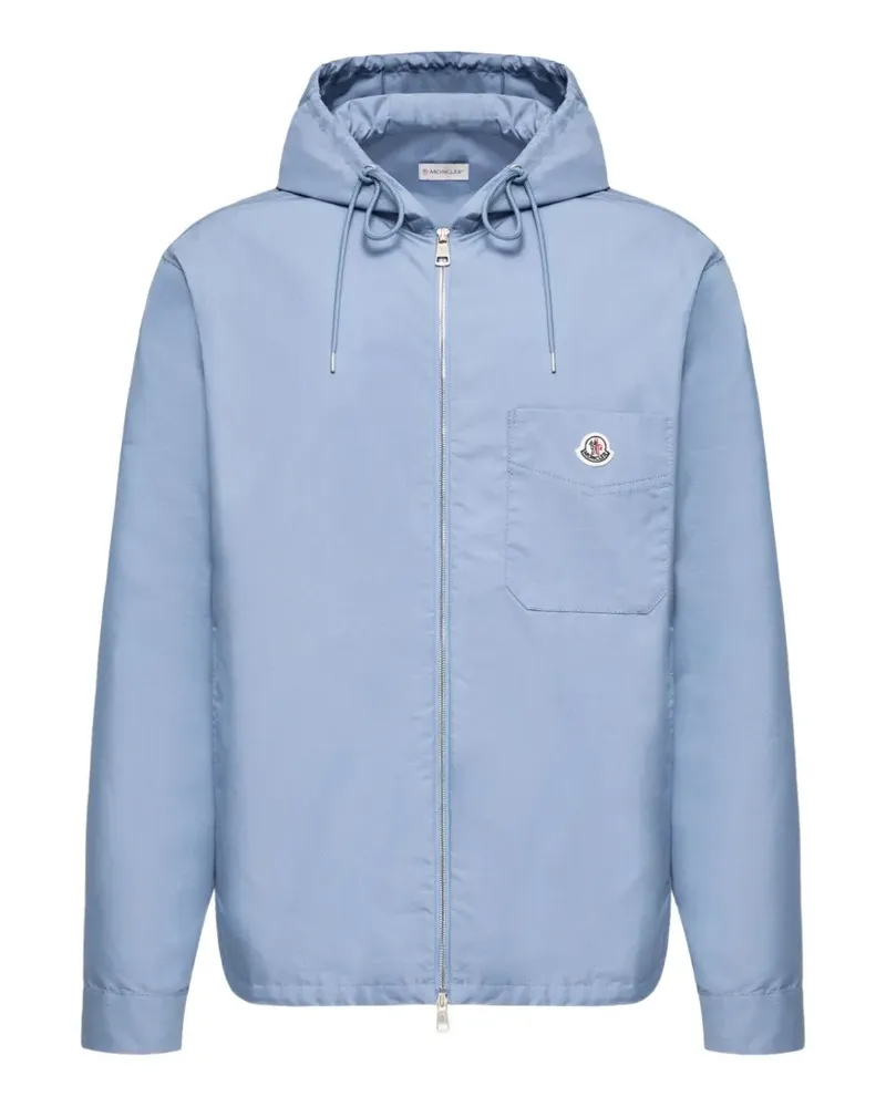 Moncler logo-patch zip-up lightweight jacket - Blau Blau