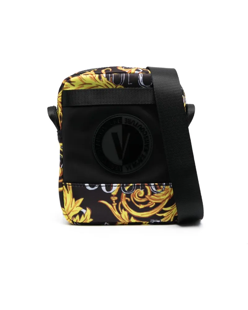 Versace Jeans Kuriertasche mit Barocco-Print Schwarz